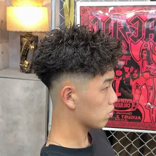 ショート パーマ ヘアアレンジ メンズ MENIN メンズ サロン　望月　涼太のヘアスタイル