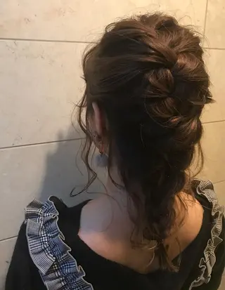 セミロング カラー ヘアアレンジ コマツリサ ROCCO eastのヘアスタイル