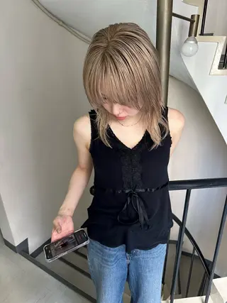 ミディアム カラー natsumi zenshoのヘアスタイル