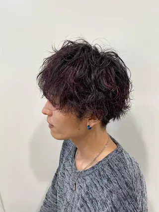 メンズ ハイトーンカラー🌈 メンズパーマ鈴木康平のヘアスタイル
