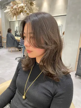 ミディアム カラー ヘアアレンジ レイヤー縮毛矯正 ささきすずね💗のヘアスタイル