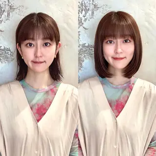 セミロング カラー パーマ ヘアアレンジ 🌈小顔似合わせ SHIHO🌈のヘアスタイル