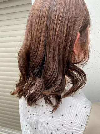 セミロング カラー ヘアアレンジ お任せヘア☘️☘️ 及川渚のヘアスタイル