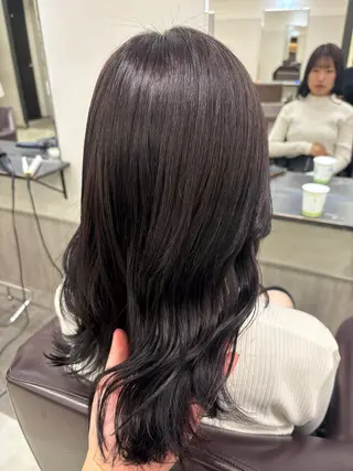 ミディアム ブリーチなしWカラー ヘアセット菜希のヘアスタイル