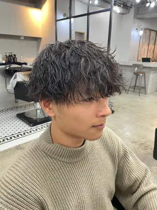 パーマ メンズ 新宿/韓国ヘア/ 髪質改善ストレートのヘアスタイル