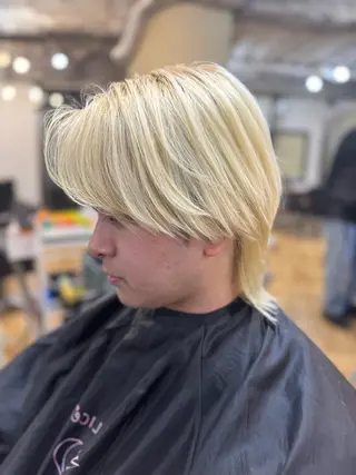 ショート パーマ メンズ メンズ職人/センター パート/富沢真斗のヘアスタイル