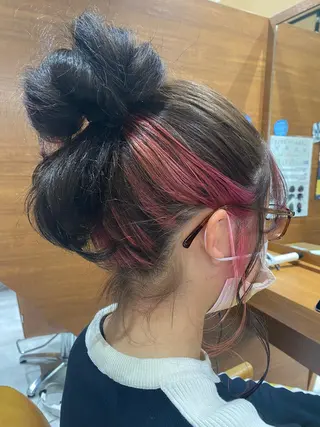セミロング デザインカラー モデル募集🌈のヘアスタイル
