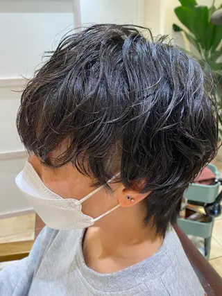 ショート パーマ 斎藤 彩香のヘアスタイル