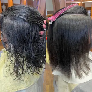 ミディアム カラー パーマ Artist 藤﨑紘成のヘアスタイル