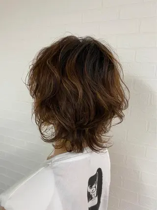 セミロング カラー パーマ 🎁無料カットカラー 📷撮影モデル募集✨のヘアスタイル