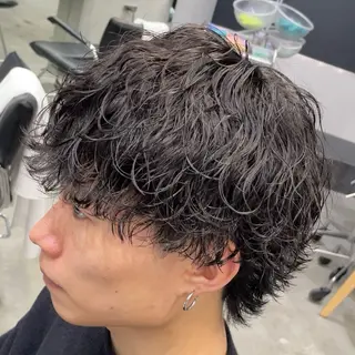 ミディアム パーマ ヘアアレンジ メンズ fifth 石川 凪のヘアスタイル