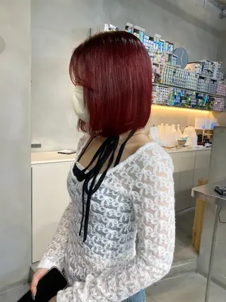 ミディアム カラー 前橋 姫奈のヘアスタイル