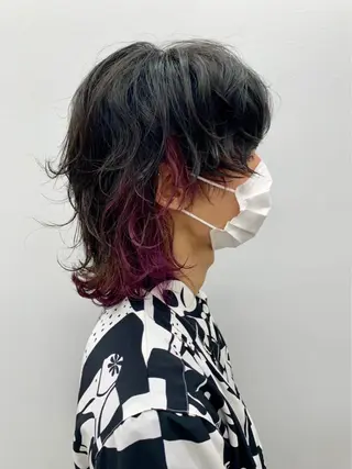 メンズ 艶カラー/髪質改善 /顔まわり/内藤 輝のヘアスタイル