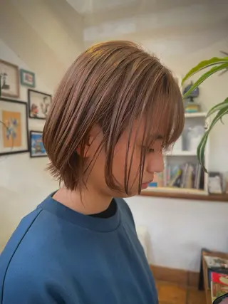 ショート カラー KAKERU/ボブ/ ショート/パーマ🌱のヘアスタイル