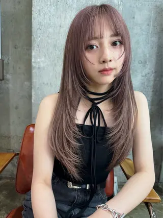 ロング 🔥コテ巻き風 ボブパーマ🔥のヘアスタイル