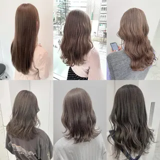 ミディアム カラー ヘアアレンジ ネイル マツエク・マツパ ベージュグレージュ 💕しゅーじ💕のヘアスタイル