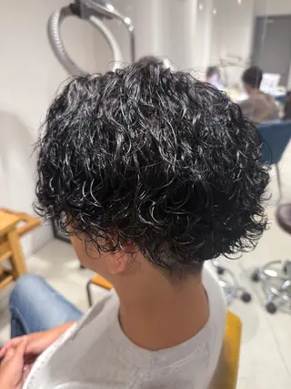 パーマ メンズ 鈴木弥月/大人ボブ× 透明感カラーのヘアスタイル