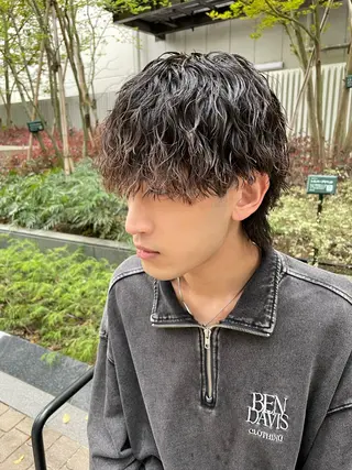 ショート カラー パーマ ヘアアレンジ メンズ 亀井隆汰/メンズ専門 パーマ特化美容師のヘアスタイル