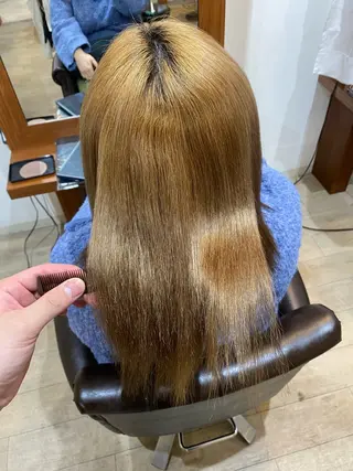 ミディアム パーマ 縮毛矯正とレイヤー カット/杉村凜汰郎のヘアスタイル