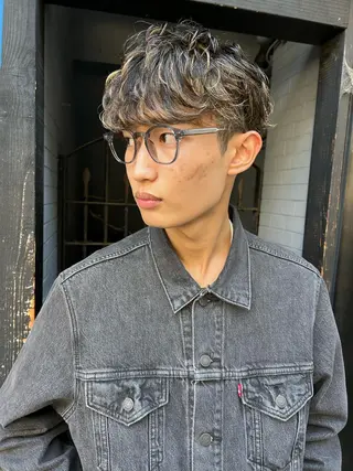 ショート カラー パーマ メンズ 💈メンズ短髪特化 ✂︎伊藤大輝💈のヘアスタイル