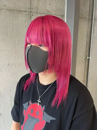 ミディアム カラー ヘアアレンジ ボブ×艶カラー 特化・リクト💥のヘアスタイル