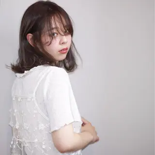 ショート カラー 薬院:今泉/上川美幸 ボブ/顔周りレイヤーのヘアスタイル