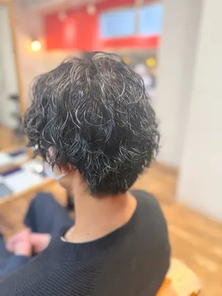 ミディアム パーマ ヘアアレンジ メンズ レイヤー/髪質改善/ メンズ/北 啓吾のヘアスタイル