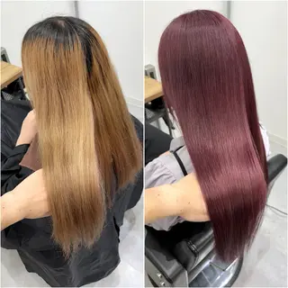 セミロング カラー KEISUKE🐶 カラー✨エクステのヘアスタイル