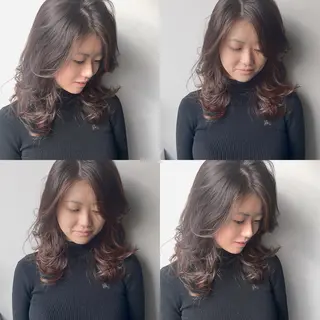 セミロング カラー ヘアアレンジ 小林 佳祐のヘアスタイル