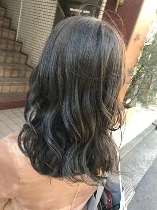 セミロング カラー パーマ ヘアアレンジ 韓国ヘア/レイヤー /透明感カラー❤️のヘアスタイル