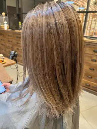 ミディアム カラー ダブルカラー 透明感カラー/タイラのヘアスタイル