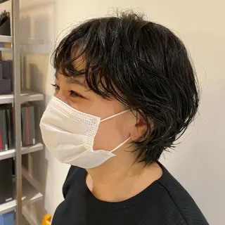 ショート カラー パーマ 似合わせ美髪ヘア✨ 天王寺．阿倍野🌈のヘアスタイル