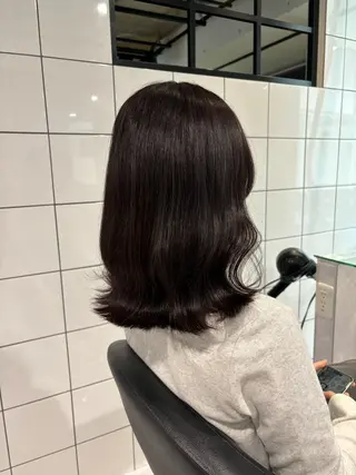 セミロング カラー 表参道♡暗髪♡ 艶カラー♡アユミのヘアスタイル