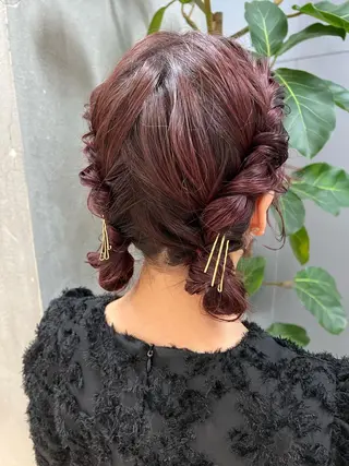 ミディアム ヘアアレンジ 谷町/Le'a /竹原しおなのヘアスタイル