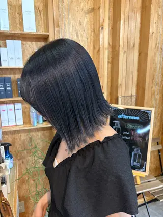 カラー まろみ暖色×ボブ ×chia🕯のヘアスタイル