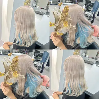 ミディアム カラー ブリーチ&エクステ 🥀ケアカラー特化のヘアスタイル