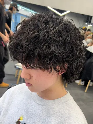 ミディアム パーマ ヘアアレンジ メンズ fifth 石川 凪のヘアスタイル