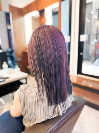 セミロング カラー ブリーチカラー🔥 パーマ【佐々木凌平】のヘアスタイル