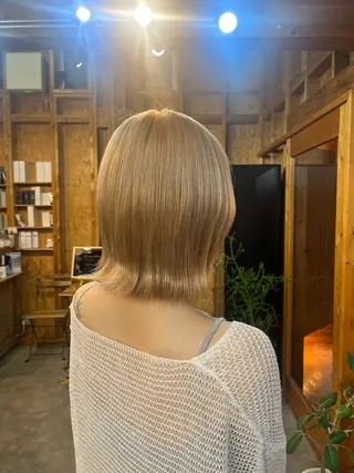 カラー まろみ暖色×ボブ ×chia🕯のヘアスタイル