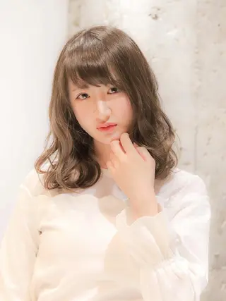 セミロング カラー パーマ 髪質改善🌈縮毛矯正 荻原　達矢のヘアスタイル