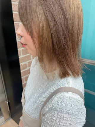 ミディアム カラー パーマ 久木原 ゆりのヘアスタイル