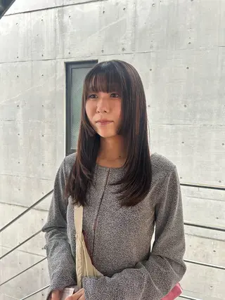 セミロング yumeka🩶ボブ 暖色/透け感カラーのヘアスタイル