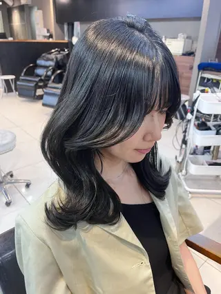 セミロング カラー ヘアアレンジ キッズ マツエク・マツパ 透明感カラー🤎 ゆりのヘアスタイル