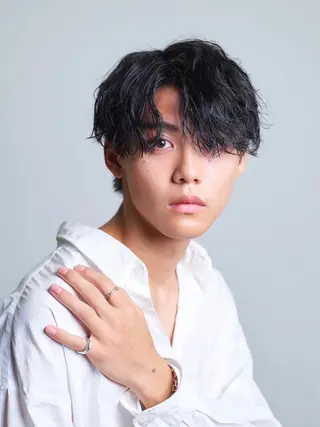ショート カラー メンズ 🧸赤み消し🐾 ラベンダ/ミルクティのヘアスタイル