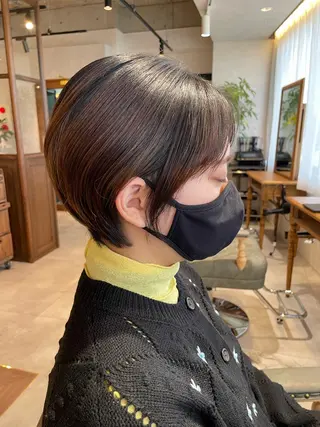 ショート 日比崚介🍀 おくれげ小顔カットのヘアスタイル