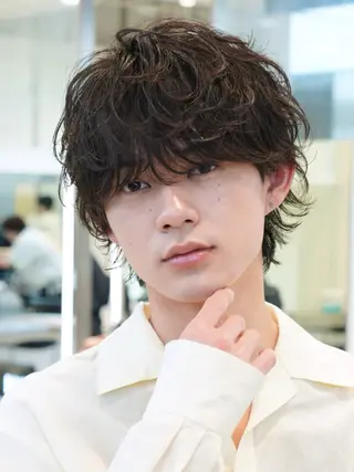 パーマ メンズ 原宿波巻きスパイラル パーマTOSHIのヘアスタイル