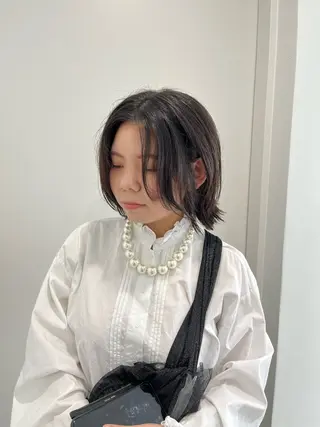 ミディアム カラー ボブパーマ/縮毛矯正 /かわいい/せき🫧のヘアスタイル
