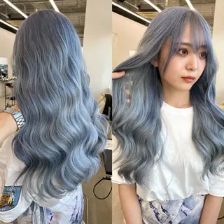 ロング カラー 新美 蓮のヘアスタイル