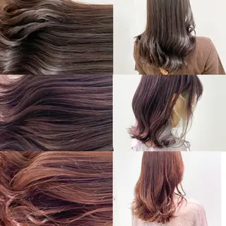 セミロング カラー パーマ ヘアアレンジ ネイル マツエク・マツパ 韓国風ベージュ🤎 赤みなし🌿横浜🤎のヘアスタイル