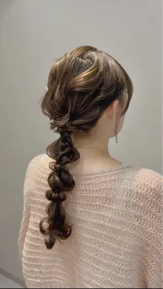 ロング ヘアアレンジ 立川 🫧 ブリーチ 艶髪カラー🧸✨️のヘアスタイル